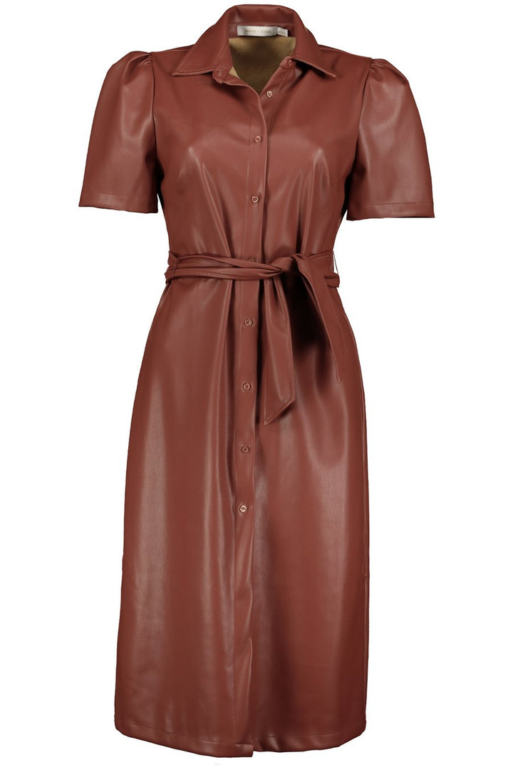 brown leather dress zara Morgan